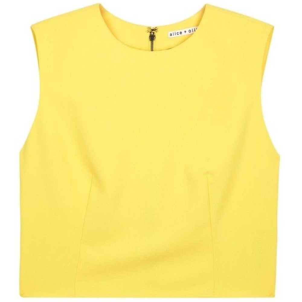 Alice + Olivia Klynn Sleeveless Crop Tee